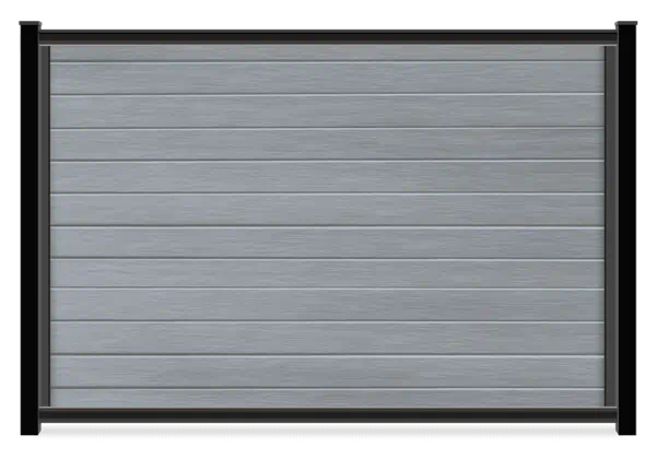 Grey mixed material fence