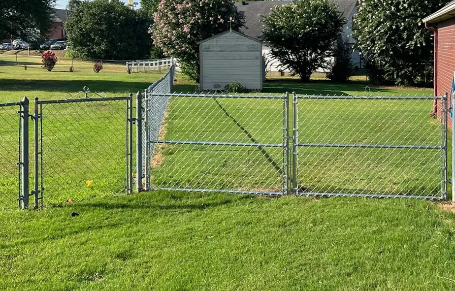 Chain link fence installation