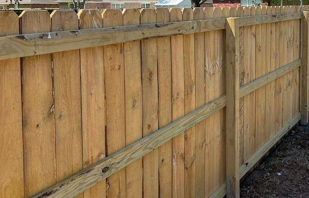 Wood fence installation